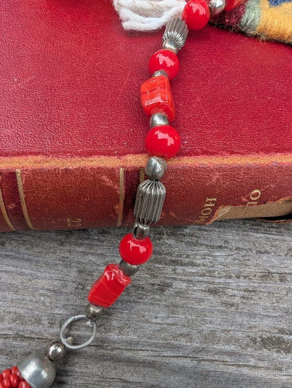 Southwestern Style Red Beaded Multi-Strand Necklace